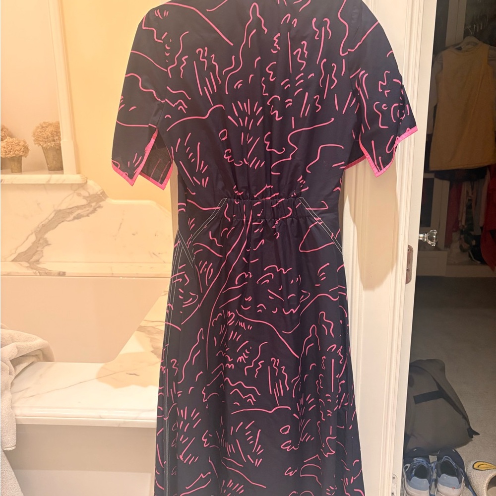 Lovebirds Stylish Pink and Navy Women's Dress - Picture 2 of 4